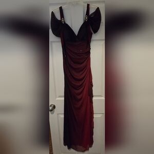 Betsy & Adam Red Ruched Gown for Cocktail Events